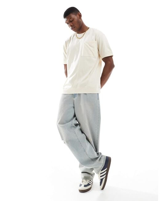 Another Influence White Oversized Seam Detail T-shirt for men