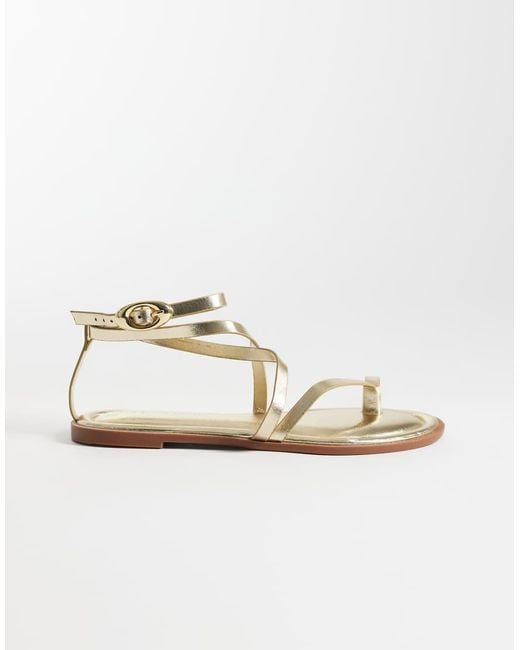 ASOS Natural Wide Fit Felicity Strappy Sandal