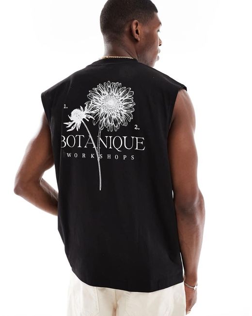Top Senza Maniche Oversize Con Grafica Di Fiori di ASOS in Black da Uomo
