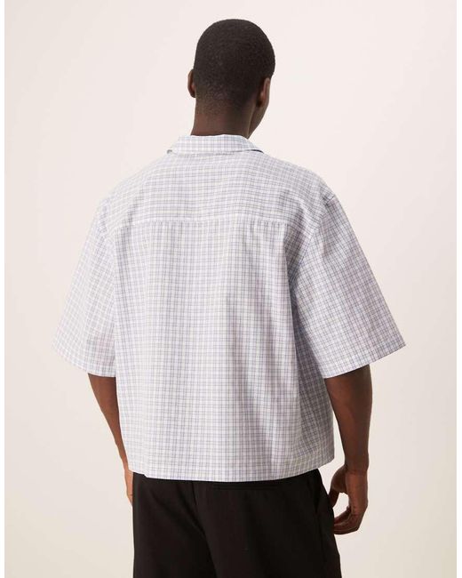 ASOS Oversized Geruit Overhemd Met Rechte Pasvorm in het White voor heren