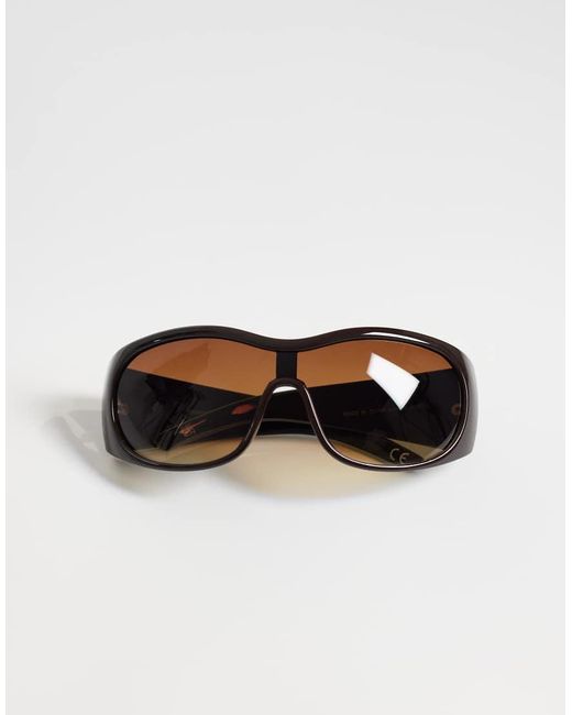 ASOS Black Oversized Aviator Wrap Sunglasses