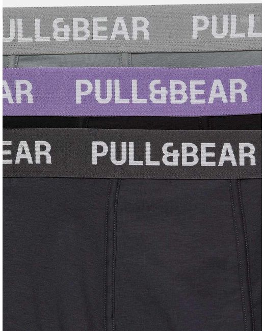 Pull&Bear Black Pack Of 3 Boxers for men