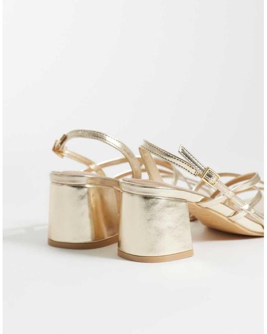 New Look White Multistrap Block Heeled Sandal