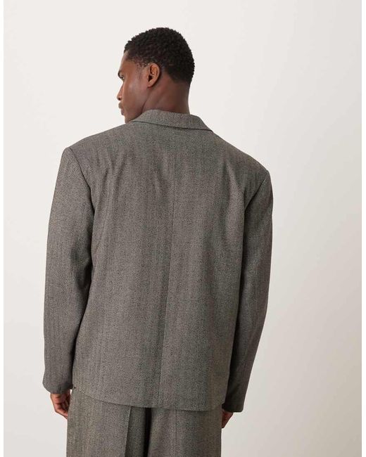 ASOS Gray Extreme Oversized Suit Jacket for men