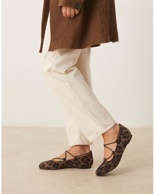 ASOS Natural Wide Fit Lagos Elasticated Ballets