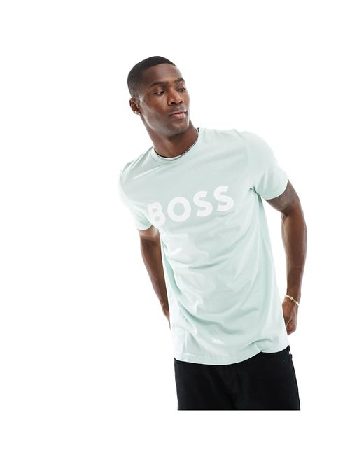 Thinking 1 - t-shirt acqua con logo di Boss in Multicolor da Uomo