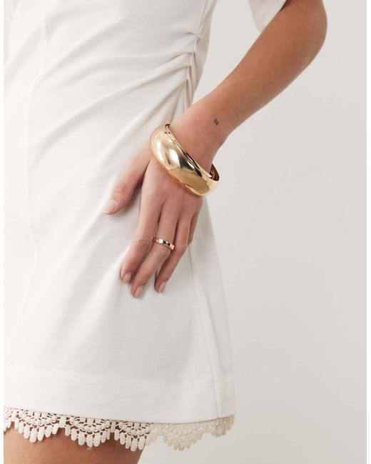 ASOS White Cinched Waist Mini Dress With Lace Detail