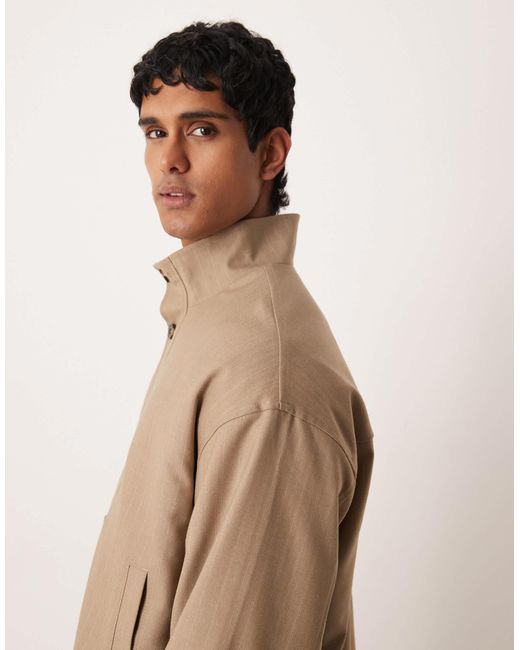 ASOS – elegante relaxed-fit-jacke in Natural für Herren