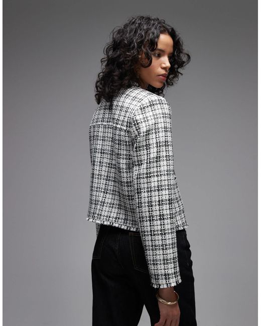 ASOS Gray Button Through Cropped Blazer