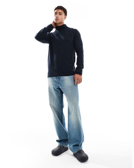 Threadbare – rollkragenpullover in Blue für Herren