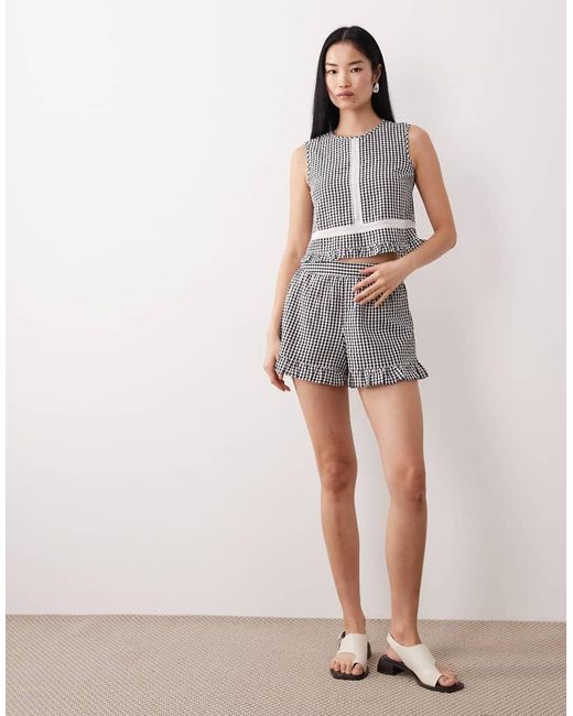 Wednesday's Girl Gray Co-ord Sleeveless Smock Top With Broderie Detail