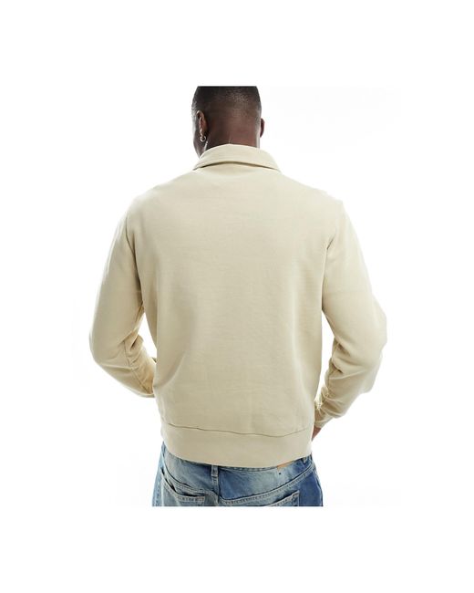Polo Ralph Lauren Natural Icon Logo Loopback Terry Half Zip Sweatshirt for men