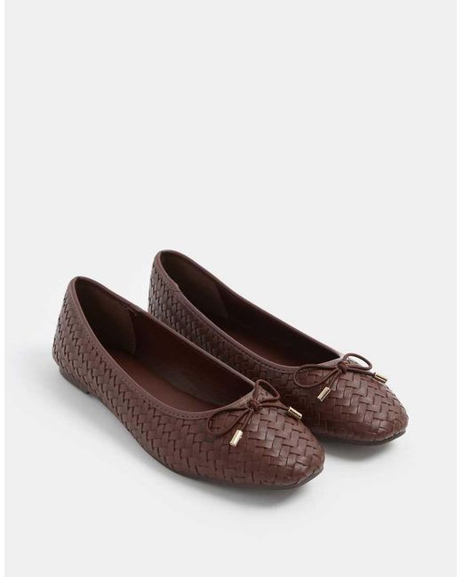 Long Tall Sally Blue Woven Ballerina Pumps