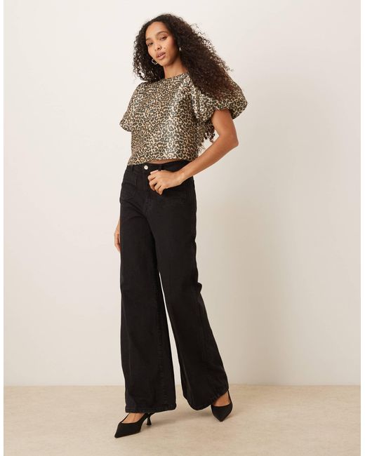 Vila Brown Volume Sleeve Top