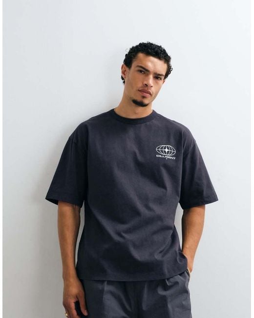 ASOS Gray Heavyweight Oversized T-shirt With Back Graphic for men
