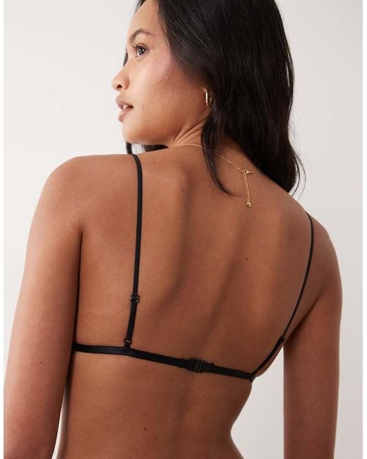 Cotton On Black Tiny Cotton Triangle Bralette