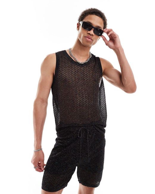 ASOS Black Co-ord Knitted Vest for men
