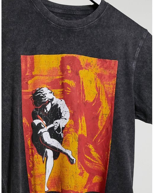 T-shirt Guns N’ Roses – Édition Limitée Pull&Bear, Noir, Taille M, Neuf Sans étiquettes
