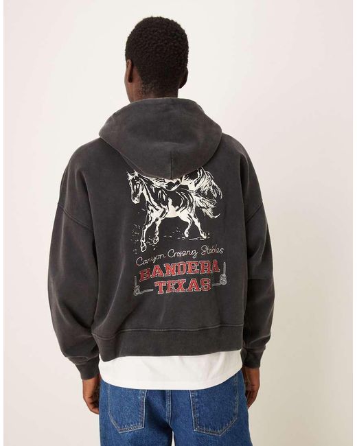 Abercrombie & Fitch Blue Western Graphic Zip Hoodie for men