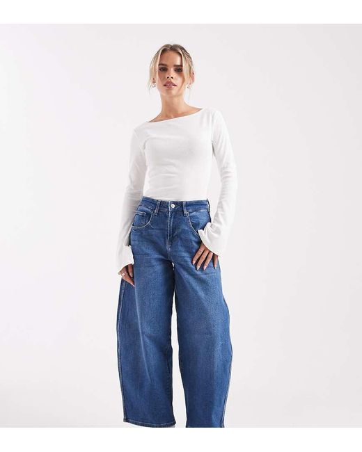 Only Petite Blue Tamy Barrel Jeans