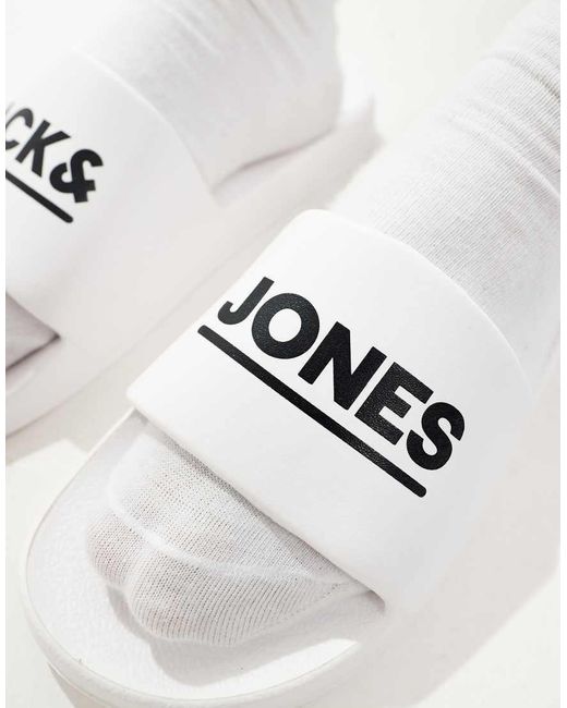 Sliders Da Piscina Bianche di Jack & Jones in White da Uomo