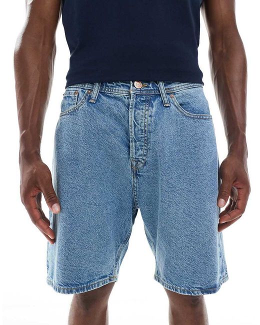Jack & Jones Blue Tony Loose Fit Denim Shorts for men