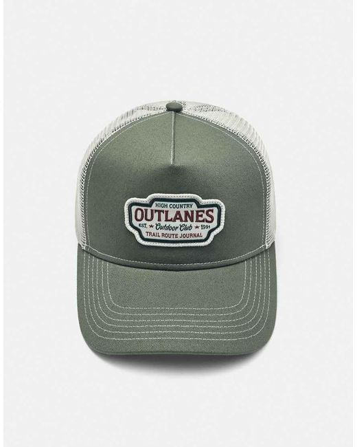 Pull&Bear Green Outlanes Trucker Cap for men