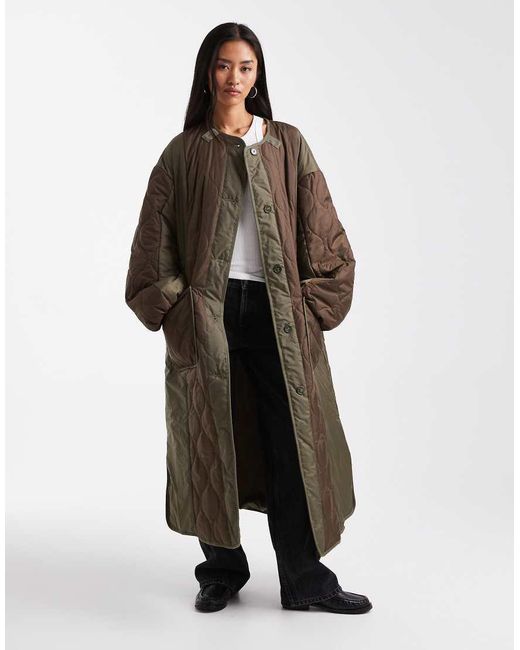 ASOS Green Longline Hybrid Jacket