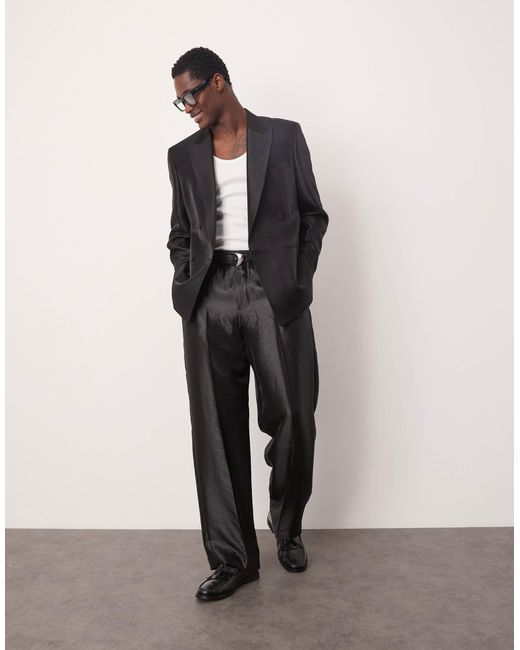 ASOS – zweireihige regular fit anzugjacke in Blue für Herren