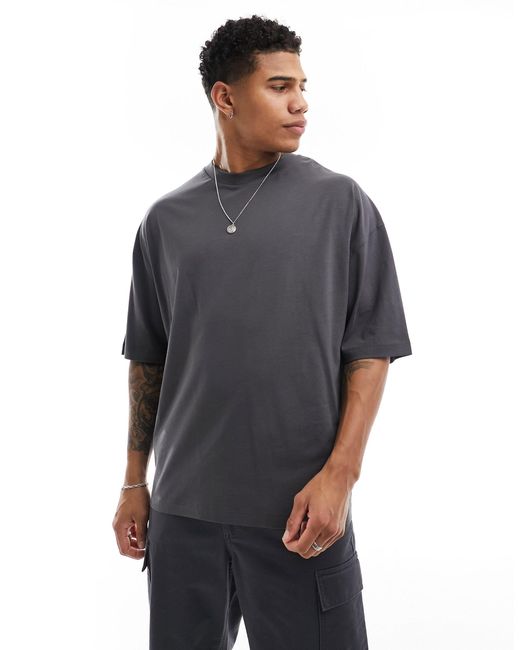 T-shirt oversize nera con stampa skate sul retro di ASOS in Gray da Uomo