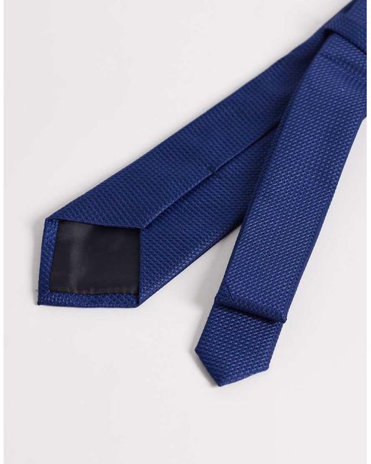 ASOS Blue Textured Tie And Pocket Square for men