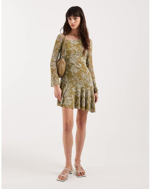 Motel Natural Ruhato One Shoulder Aysmetric Mini Dress