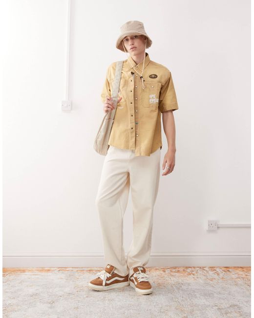 Aape by a bathing ape - chemise style workwear à manches courtes avec broderie au dos - beige Aape By A Bathing Ape pour homme en coloris Natural