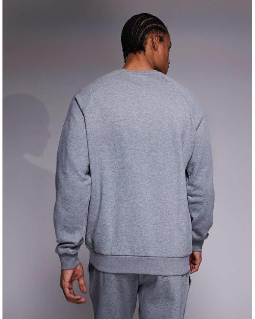Under Armour Gray Rival Fleece Crewneck Sweatshirt for men