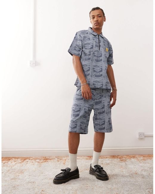 ICECREAM – supplies work – gemusterte shorts in Blue für Herren