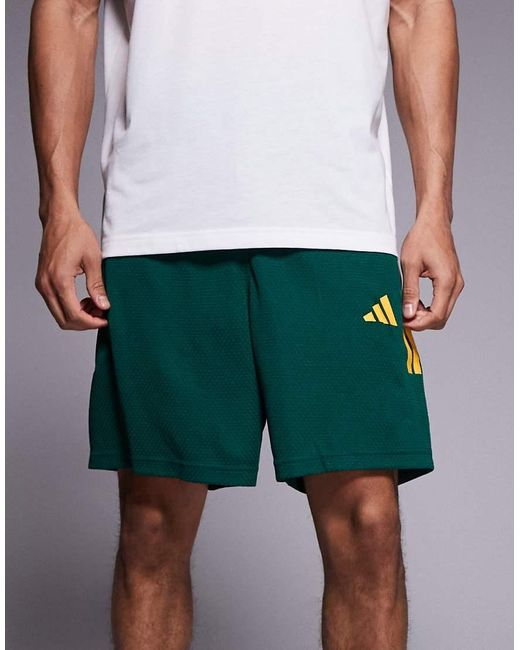 Adidas Originals Green Adidas Football Tiro Shorts for men