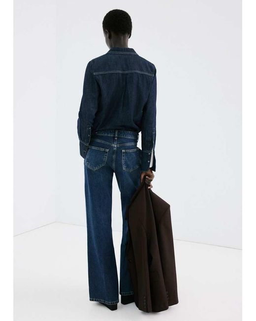 Mango Blue Mae 100% Cotton baggy Jean