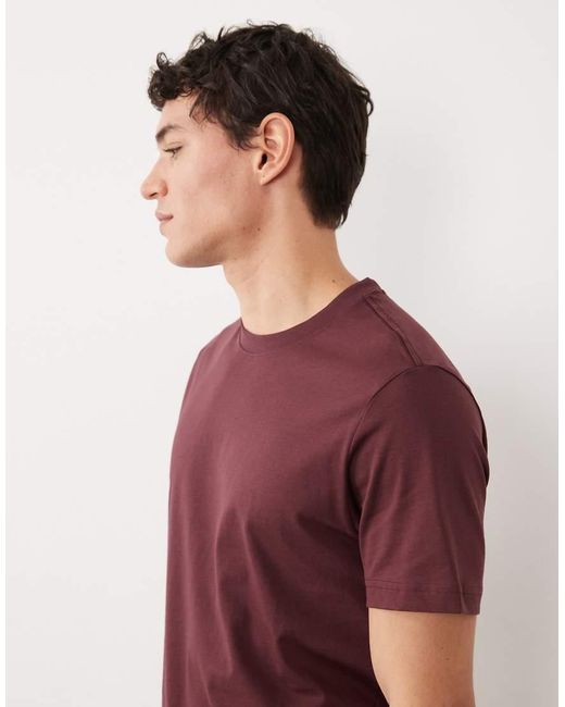Mango Red 100% Cotton Slim Fit T-shirt for men