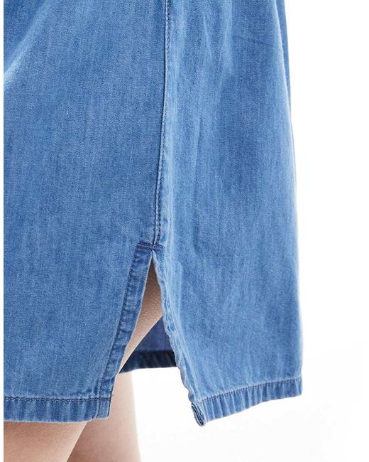 Pantalones Cortos Sin Cierres De Denim Suave De (Parte De Un Conjunto) ASOS de color Blue