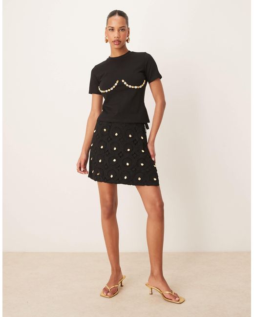 Never Fully Dressed Black Shell Boob Baby Tee