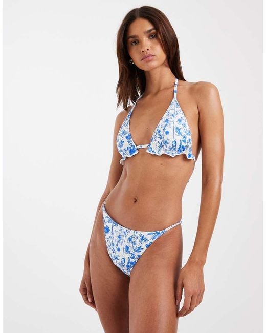 Vero Moda Blue Triangle Bikini Top