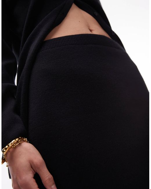 TOPSHOP Black Compact Knit Mini Skirt