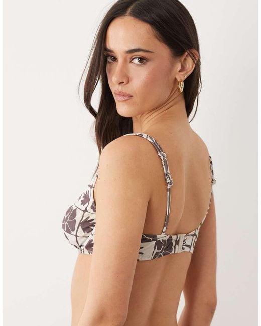 ASOS Brown Lea Underwired Balcony Bikini Top