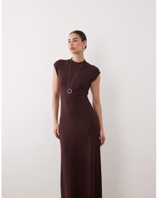 Mango Brown Sleeveless Maxi Dress