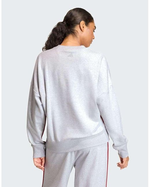 Adidas Originals White Sweatshirt With Embroidered Graphic