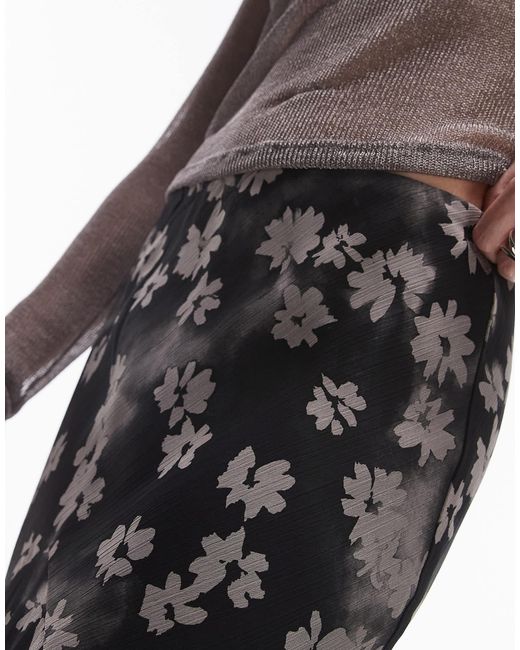 TOPSHOP Black V Godet Maxi Skirt