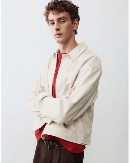 Pull&Bear White Trucker Jacket for men