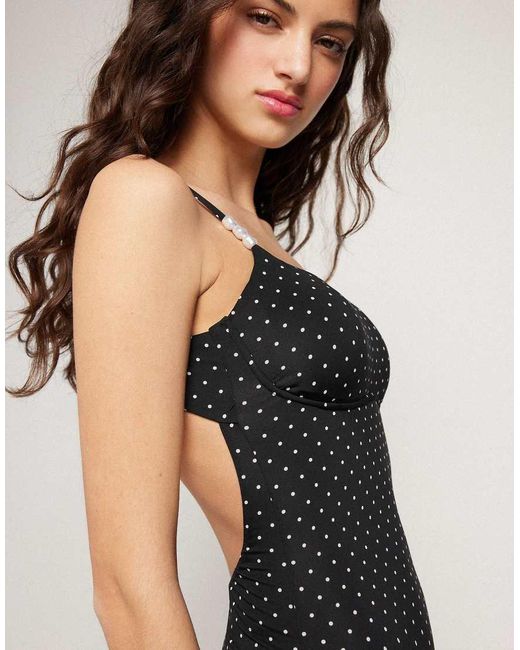 Tezenis Black Polka Dot Swimsuit