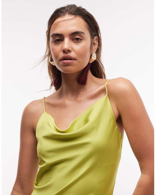 ONLY Yellow Cowl Neck Midi Dress