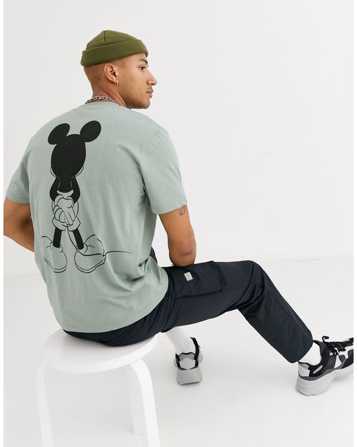 ASOS Cotton Disney Relaxed T-shirt With Mickey Mouse Back Print-green for  Men | Lyst Australia